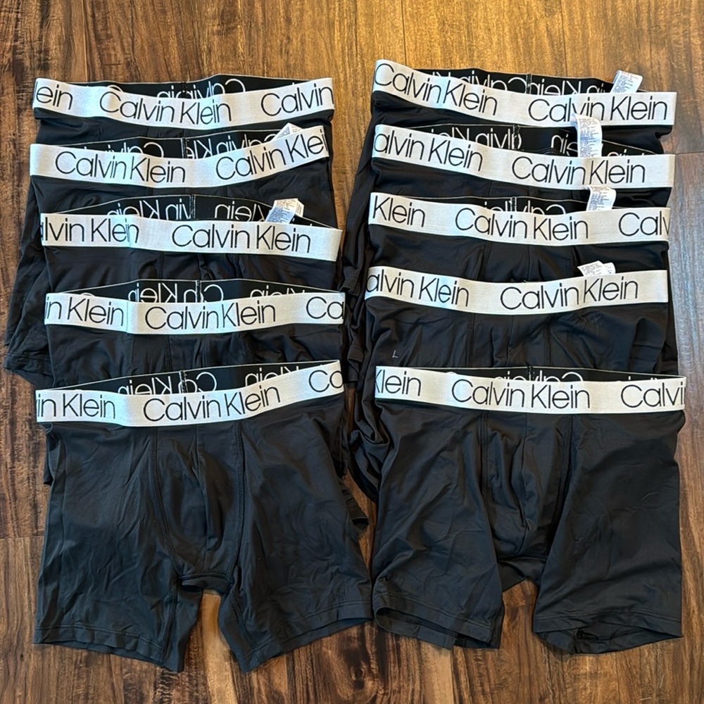 Men’s Calvin Klein TEN PACK Unwashed/Unworn Black Micro Boxer Briefs - Small